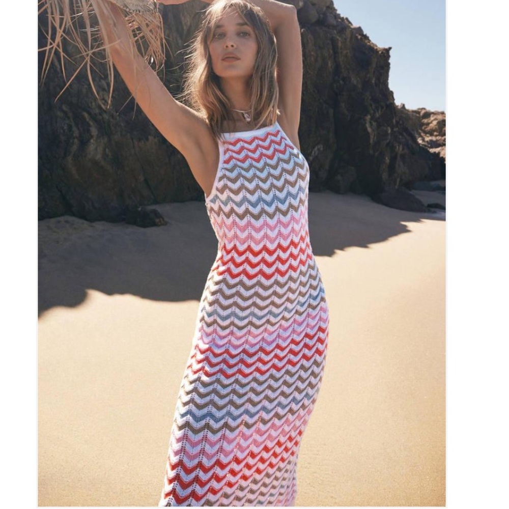 NWT Z Supply Camille Stripe Crochet Midi Dress